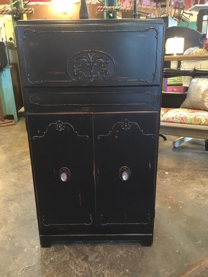 A cabinet painted black